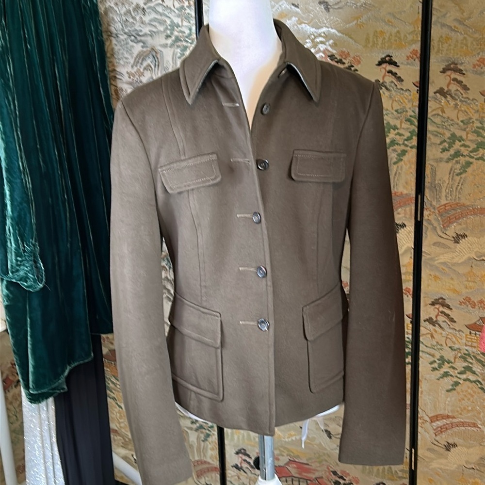 STRENESSE BY GABRIELE STREHLE BROWN WOOL & CASHMERE DRESSY JACKET SIZE 8